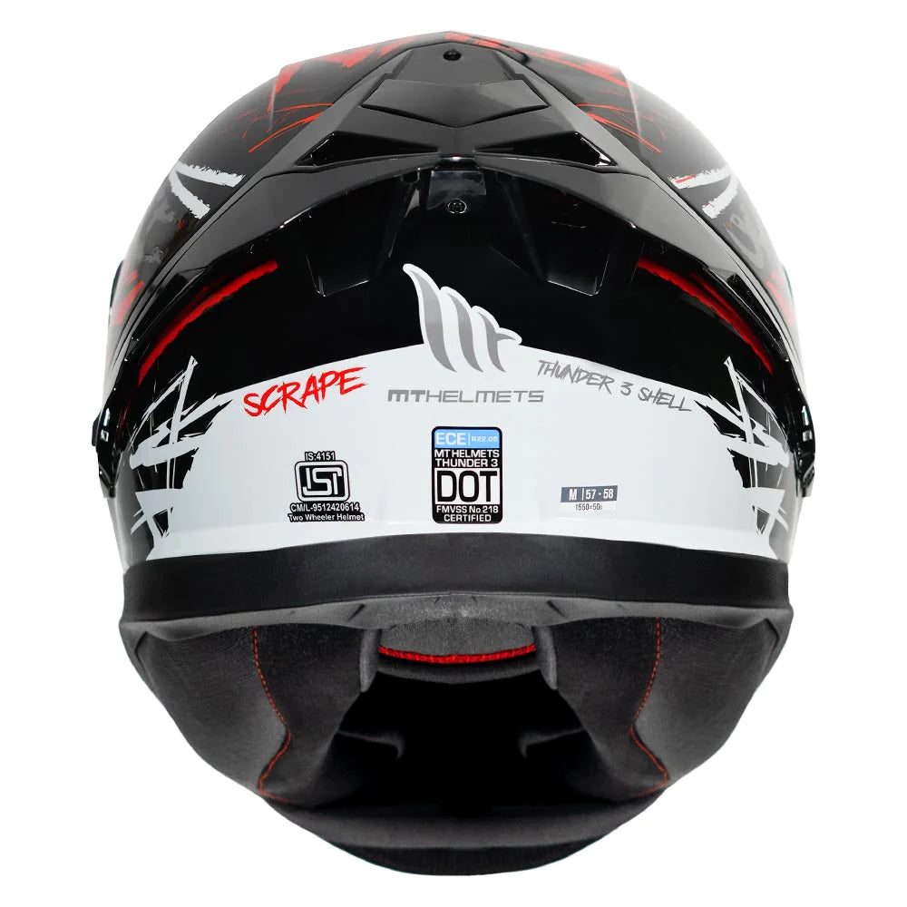 MT THUNDER3 PRO SCRAPE HELMET - Gloss Red