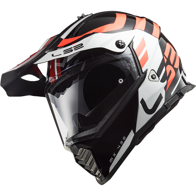 LS2 MX436 PIONEER EVO ADVENTURER HELMET - BLACK WHITE