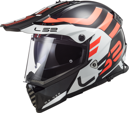LS2 MX436 PIONEER EVO ADVENTURER HELMET - BLACK WHITE