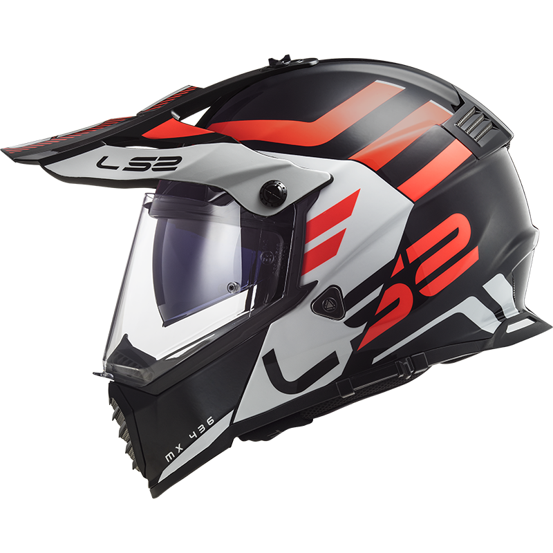 LS2 MX436 PIONEER EVO ADVENTURER HELMET - BLACK WHITE