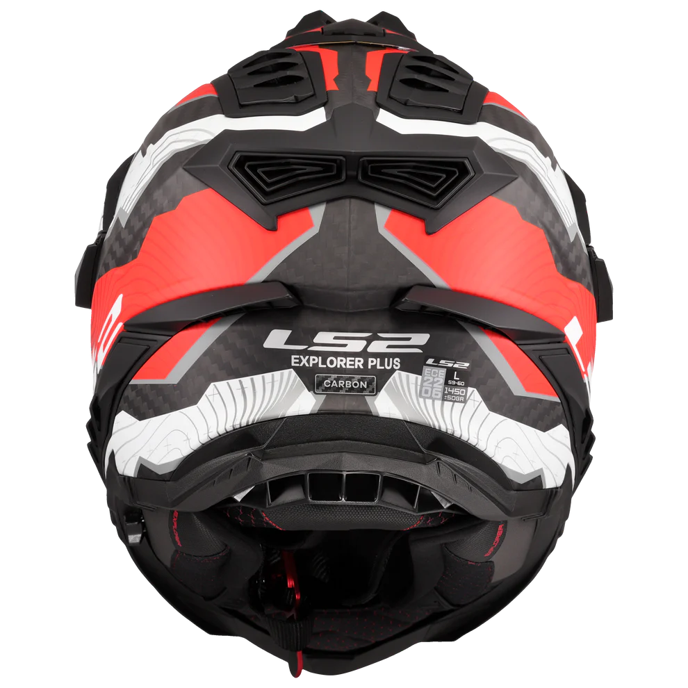LS2 MX701 Explorer Carbon Trick Helmet - White Red