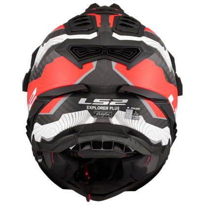 LS2 MX701 Explorer Carbon Trick Helmet - White Red
