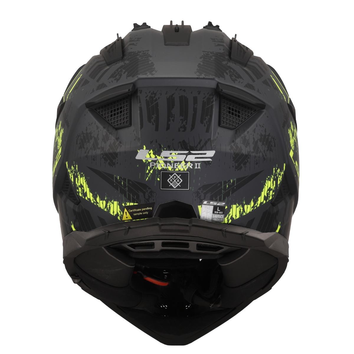 LS2 MX436 Pioneer 2 Crazy Helmet - Matt Black H-V Yellow