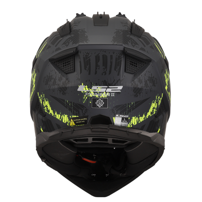 LS2 MX436 Pioneer 2 Crazy Helmet - Matt Black H-V Yellow