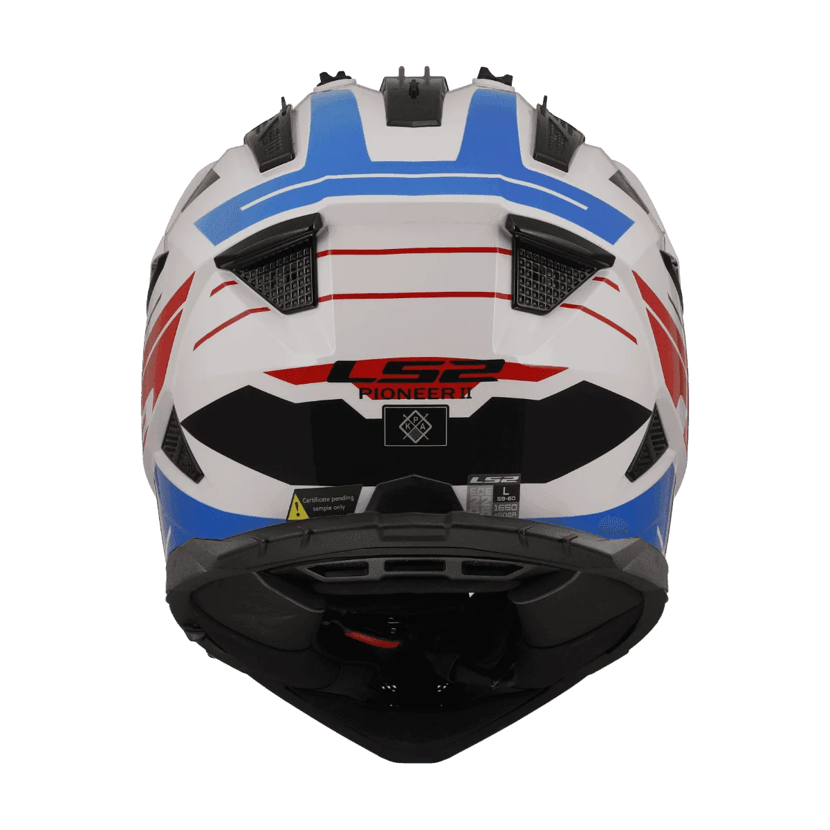 LS2 MX436 Pioneer II Namib Helmet - White Blue Red