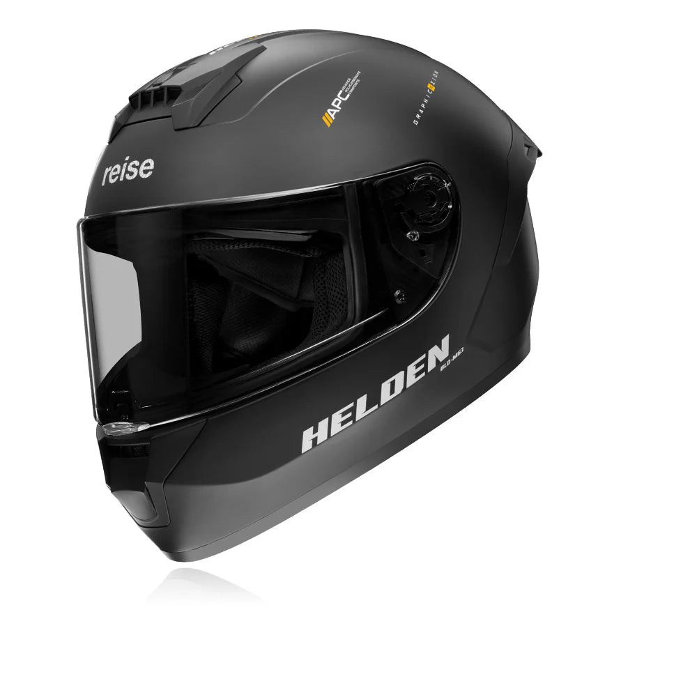 Reise Helden Motorcycle Riding Helmet - Solid Matt Black