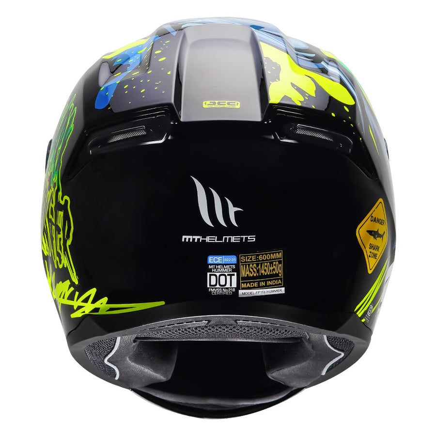 MT HUMMER SHARK HELMET - Fluroscent Yellow