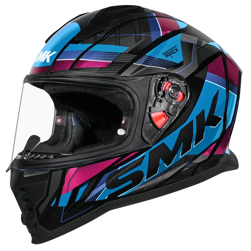 SMK Novo Track Helmet - GL 259 (Back Blue Pink)