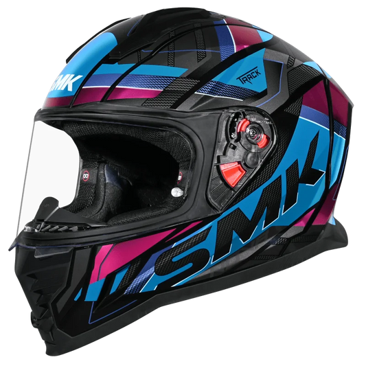 SMK Novo Track Helmet - GL 259 (Back Blue Pink)