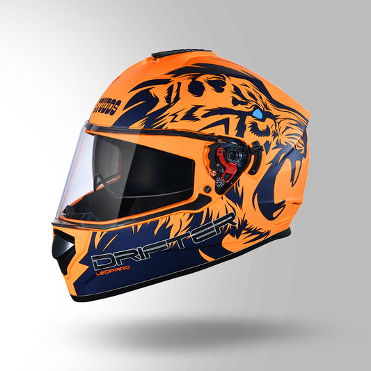 STUDDS DRIFTER D2 HELMET - MATT ORANGE BLUE