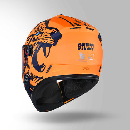 STUDDS DRIFTER D2 HELMET - MATT ORANGE BLUE