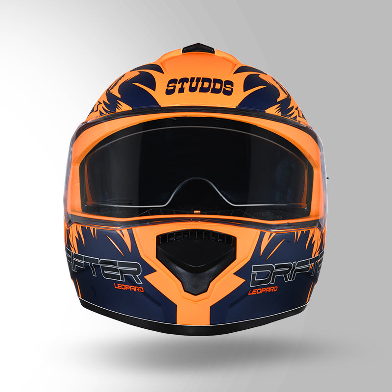 STUDDS DRIFTER D2 HELMET - MATT ORANGE BLUE