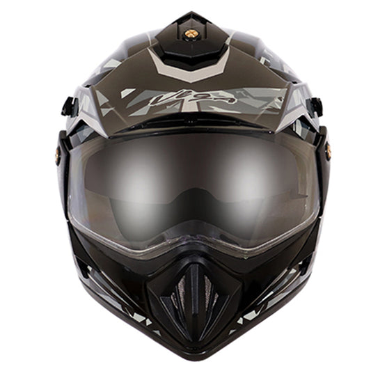 Vega Off Road DV Camo Helmet - Dull Black Silver