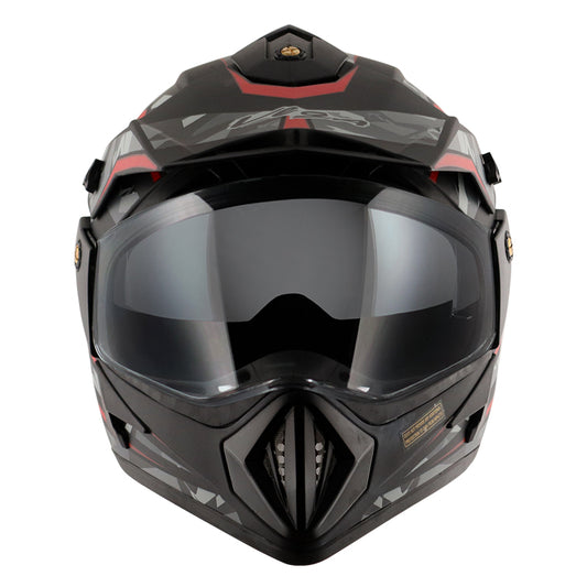 Vega Off Road DV Camo Helmet - Dull Black Red