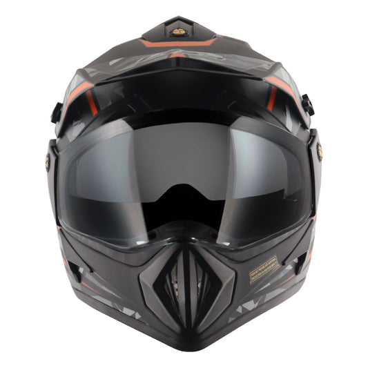 Vega Off Road DV Camo Helmet - Dull Black Orange