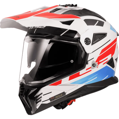 LS2 MX436 Pioneer II Namib Helmet - White Blue Red