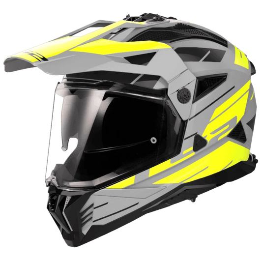 LS2 MX436 Pioneer II Namib Helmet - Matt Grey HV Yellow