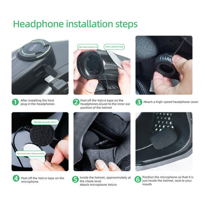 Motorcycle Helmet Bluetooth Intercom Ejeas Q8 - 2 to 6 Riders Group Talk Simultaneously