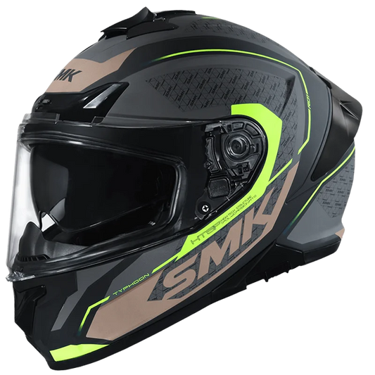 SMK TYPHOON RD1 HELMETS -  MA 264 MATT BLACK GREY YELLOW