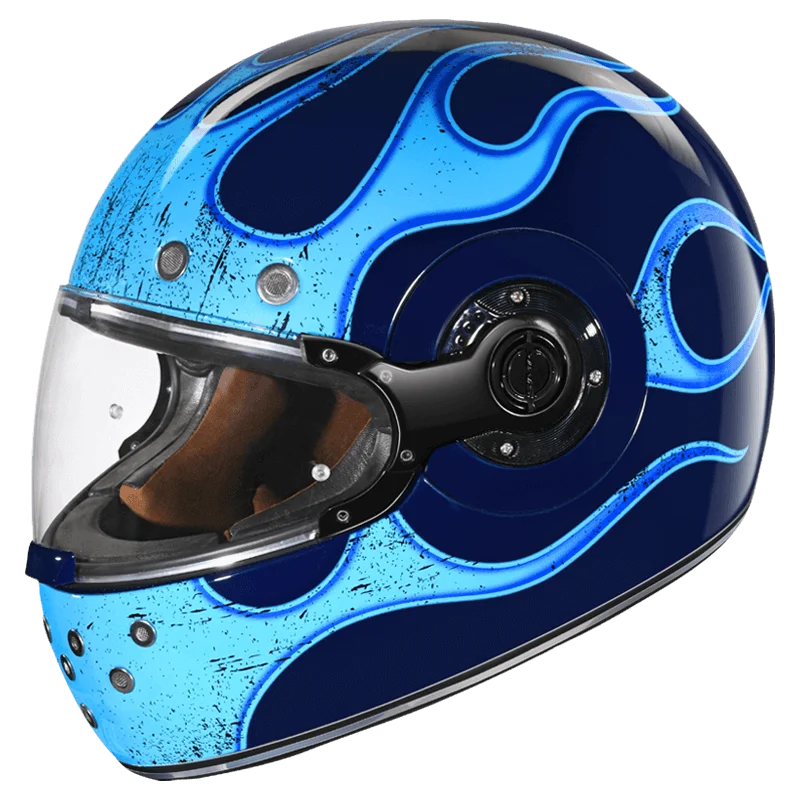 SMK Retro Inferno Helmet - GL 555 (Blue)