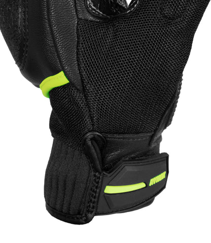 RYNOX Tornado Pro 4 Gloves - Black Hi-Viz Green (CARBON EDITION)