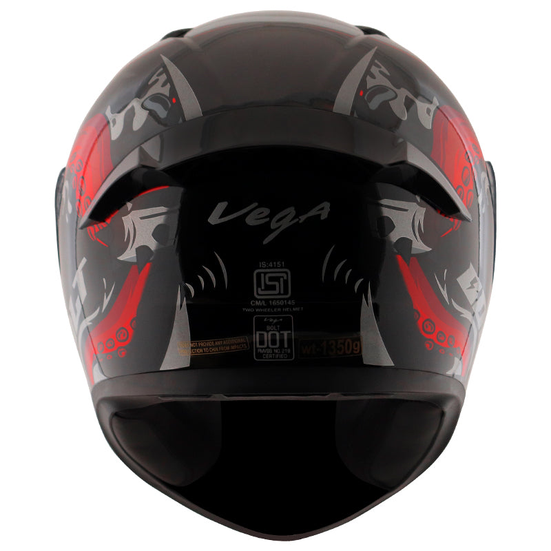 Vega Bolt Octopus Helmet - Black Red