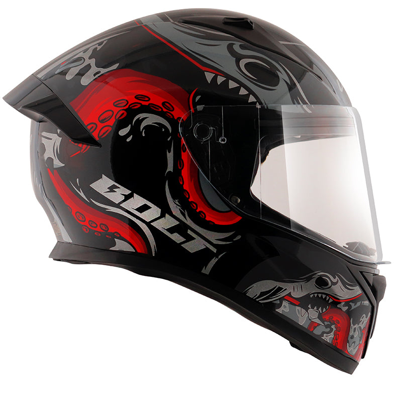 Vega Bolt Octopus Helmet - Black Red