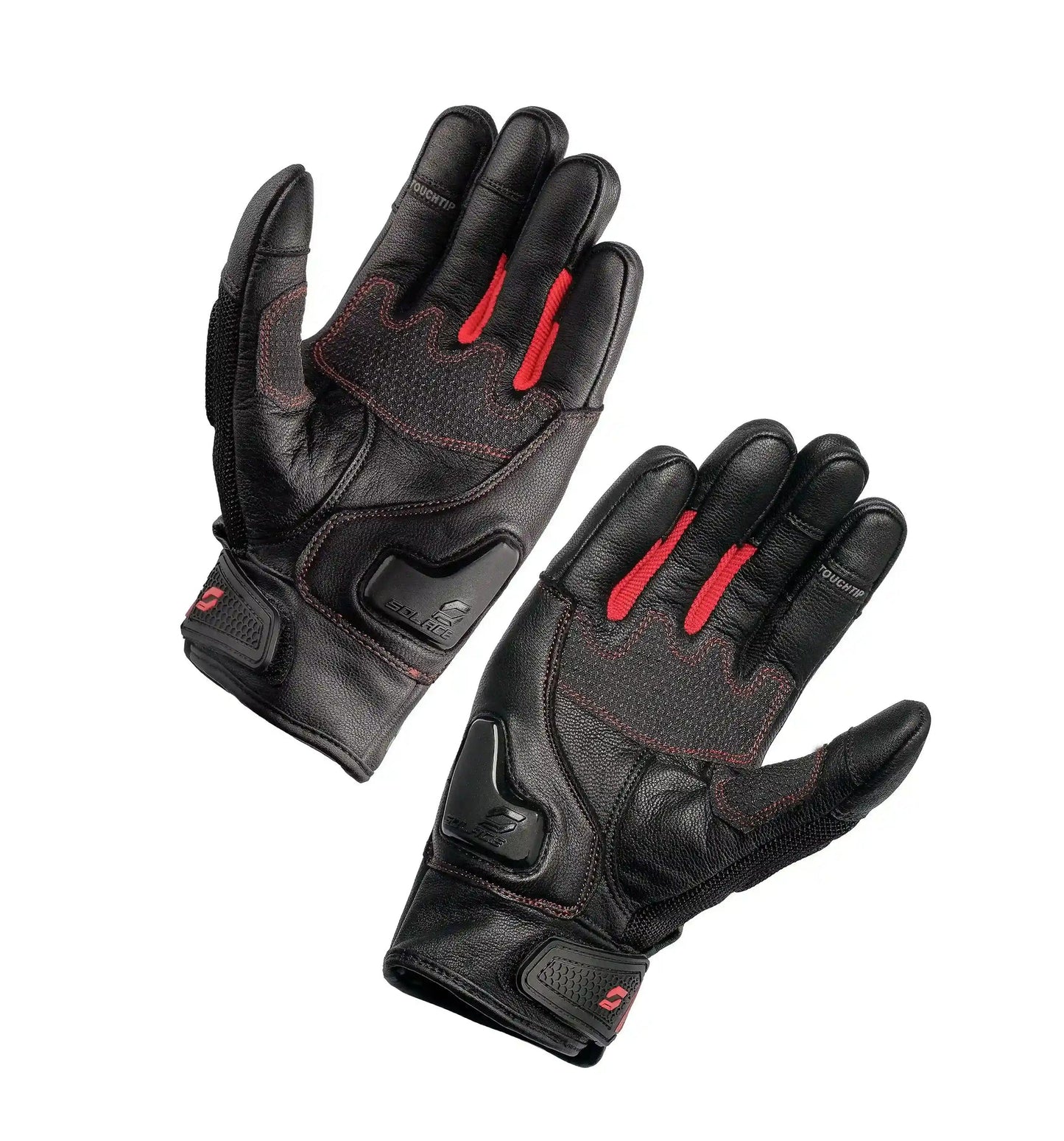 SOLACE Varno Short Gloves - Red Grey