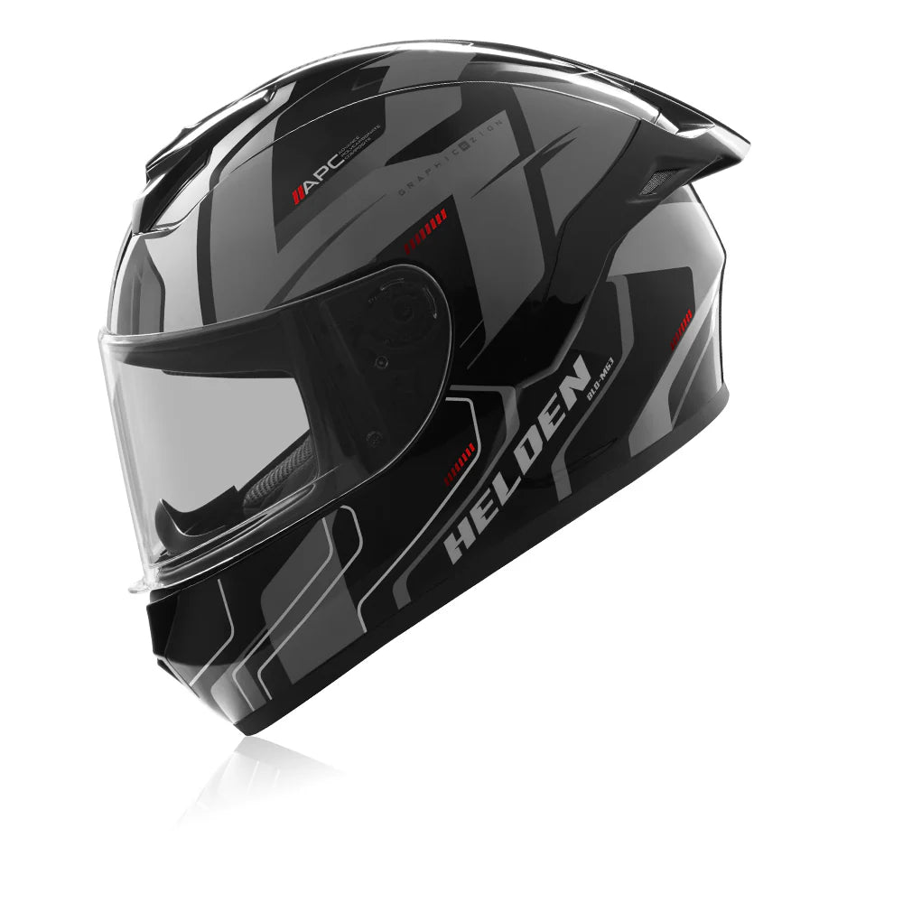 Reise Helden Motorcycle Riding Helmet - Grey Black