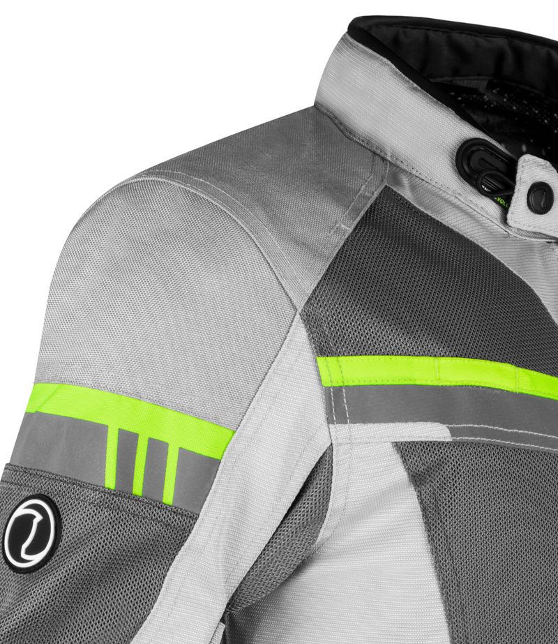 RYNOX STEALTH AIR JACKET - Grey Hi-Viz Green