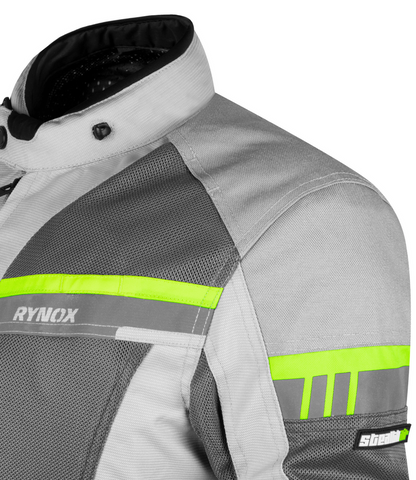 RYNOX STEALTH AIR JACKET - Grey Hi-Viz Green
