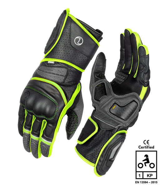 RYNOX STORM EVO 2 GLOVES - Hi-Viz Green Black