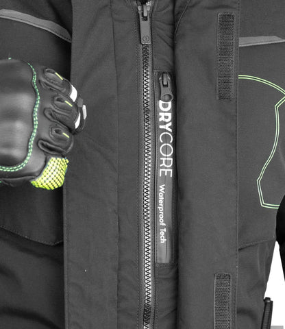 RYNOX Advento Pro Jacket - Black Hi-Viz Green