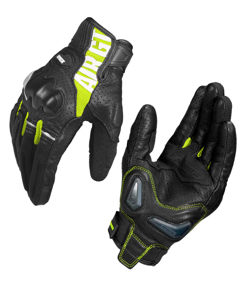 RYNOX AIR GT 2 GLOVES - Black Hi-Viz Green