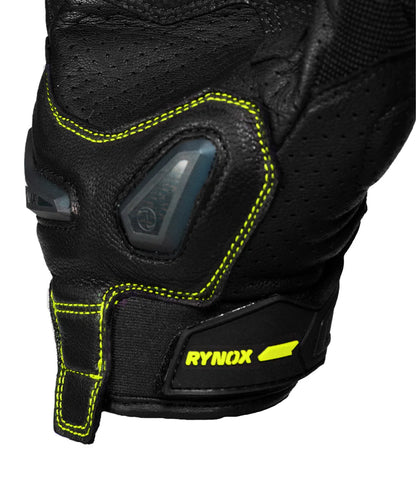 RYNOX AIR GT 2 GLOVES - Black Hi-Viz Green