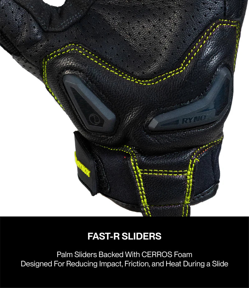 RYNOX AIR GT 2 GLOVES - Black Hi-Viz Green