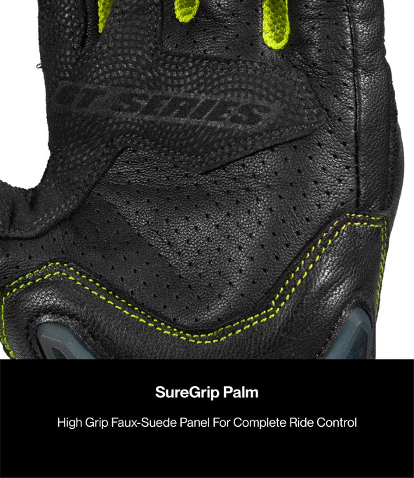 RYNOX AIR GT 2 GLOVES - Black Hi-Viz Green