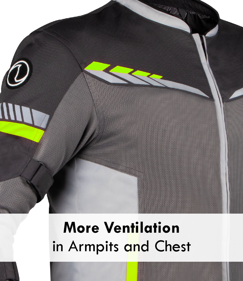 RYNOX AIR GT 4 JACKET - Grey Hi-Viz Green