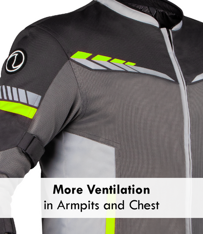 RYNOX AIR GT 4 JACKET - Grey Hi-Viz Green