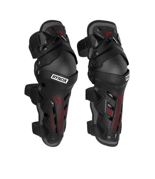 RYNOX  BASTION BIONIC KNEE GUARDS - BLACK RED