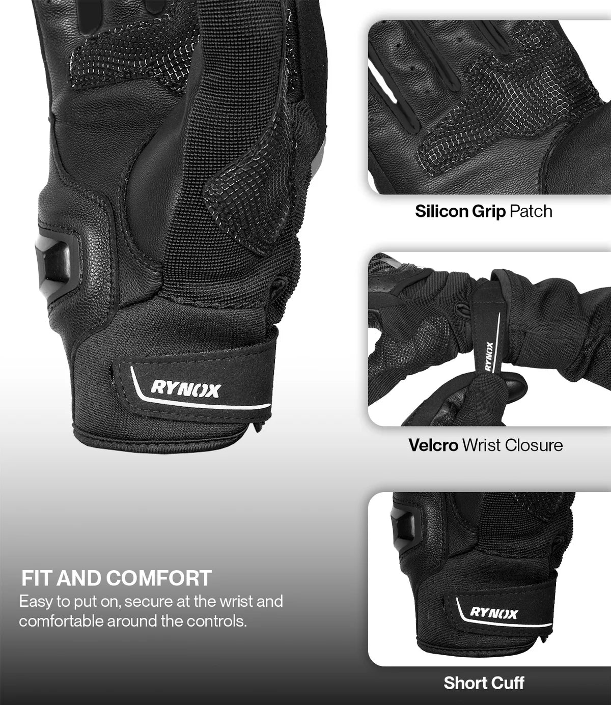 RYNOX STRIKER GT GLOVES - Black