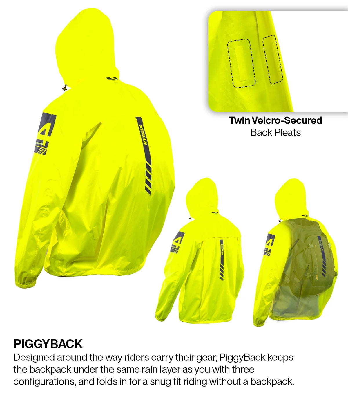 RYNOX H2GO PRO 4 RAIN JACKET - Hi-Viz Green
