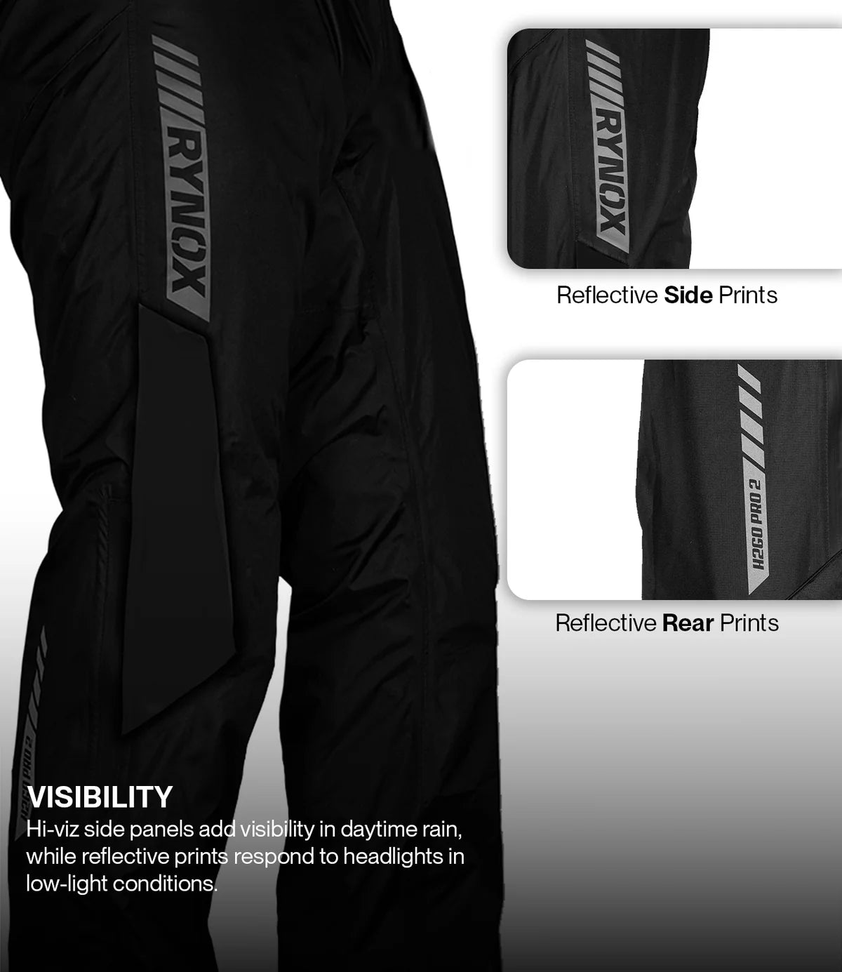 RYNOX H2GO PRO 2 RAIN PANTS - Black