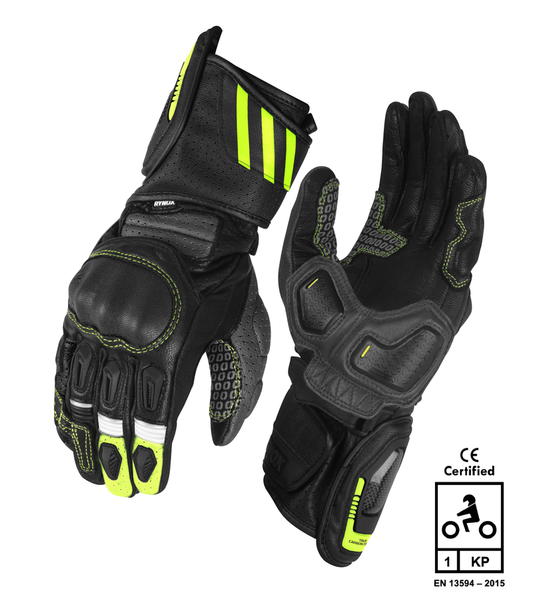 RYNOX STORM EVO 3 GLOVES - Hi-Viz Green Black