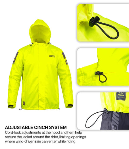 RYNOX H2GO PRO 4 RAIN JACKET - Hi-Viz Green