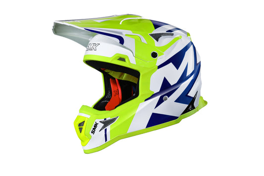 SMK ALTERRA X-POWER HELMETS - GLOSS WHITE NEON YELLOW BLUE