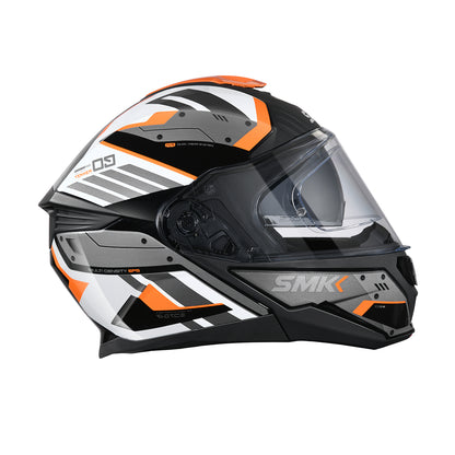 SMK GULLWING TEKKER HELMETS - GLOSS BLACK WHITE ORANGE