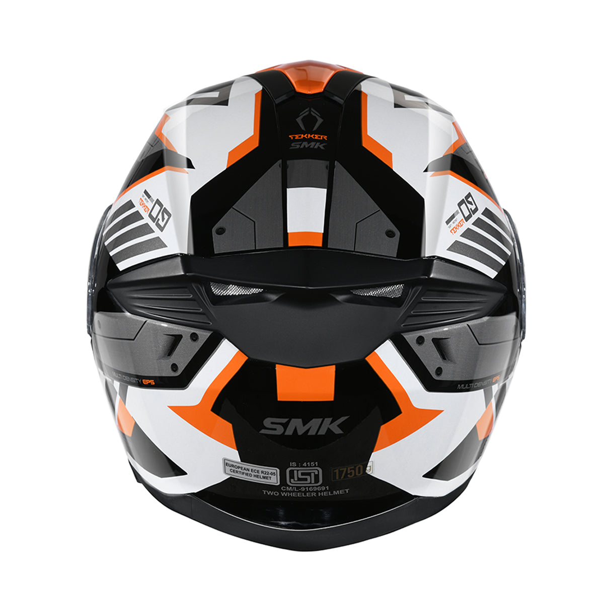 SMK GULLWING TEKKER HELMETS - GLOSS BLACK WHITE ORANGE