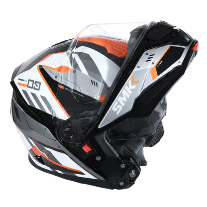 SMK GULLWING TEKKER HELMETS - GLOSS BLACK WHITE ORANGE