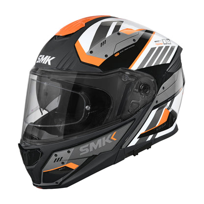 SMK GULLWING TEKKER HELMETS - GLOSS BLACK WHITE ORANGE